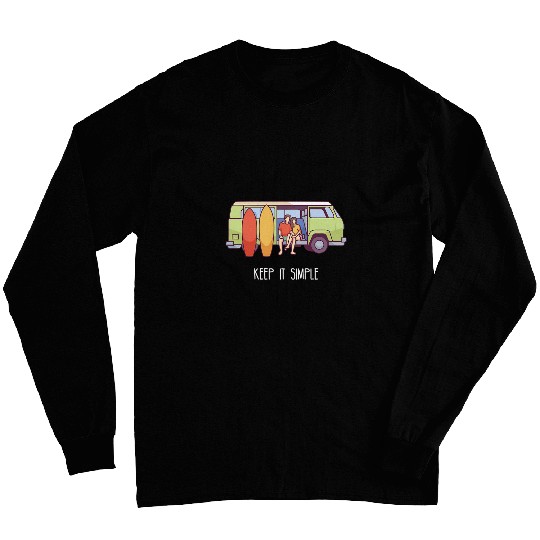 Keep It Simple I Camping Van Campsite Motif Long Sleeves