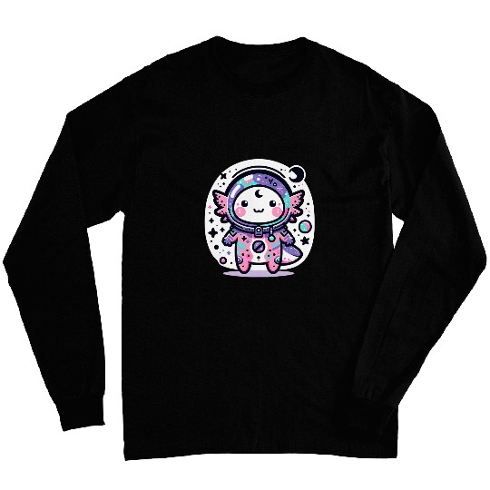 Kawaii Astro Axolotls Exploring Cosmic Galaxies 1 Long Sleeves