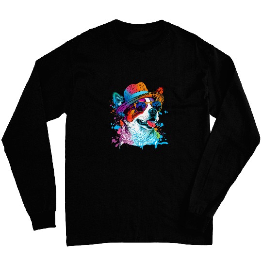 Splatter Pup Abstract Dog Art Dog Lover Canine 1 Long Sleeves