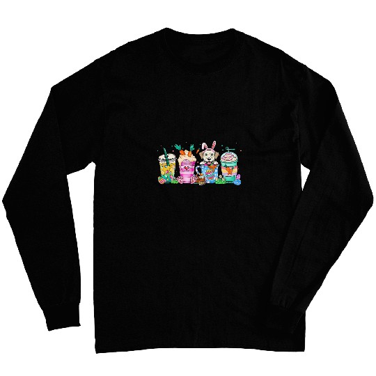 Labrador Dog Coffee Lover Easter Bunny Long Sleeves