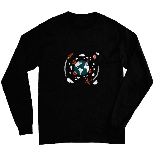 Discover Aviation Fathers Day Pilot Dad Airplane Husband Travel 22 Long Sleeves