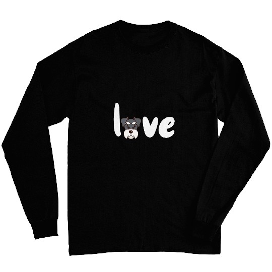 SCHNAUZER DOG LOVE for valentines day Long Sleeves