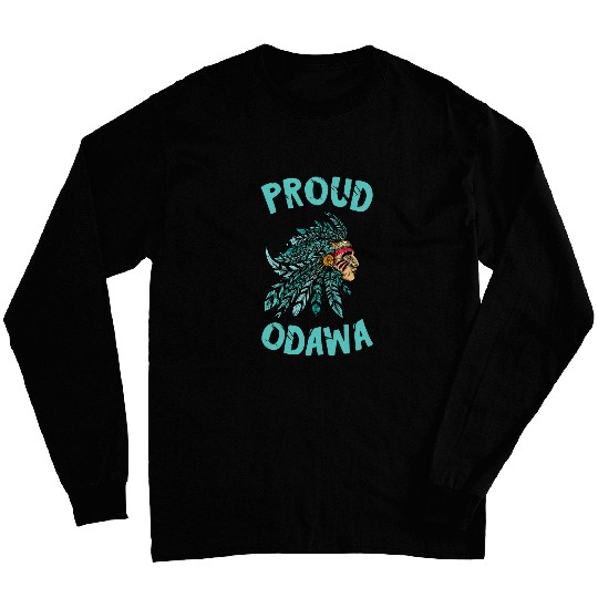 Native American Proud Odawa Traders Indigenous Headdress Long Sleeves