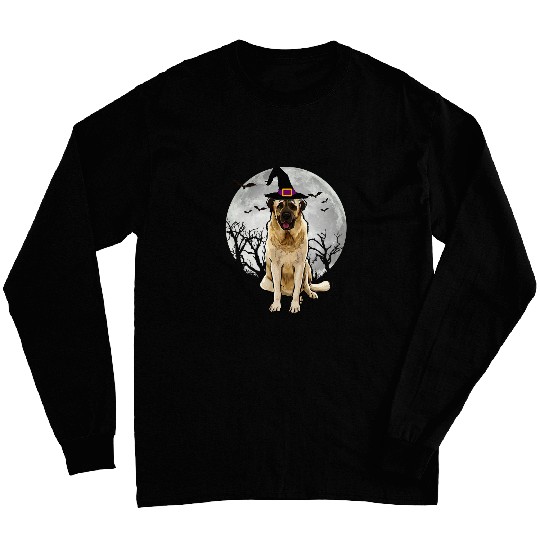 Scary Anatolian Shepherd Dog Witch Hat Halloween Long Sleeves