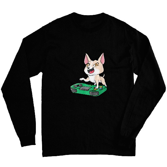 Kids Chihuahua Gamer Gaming Videogames Kawaii Gift Long Sleeves