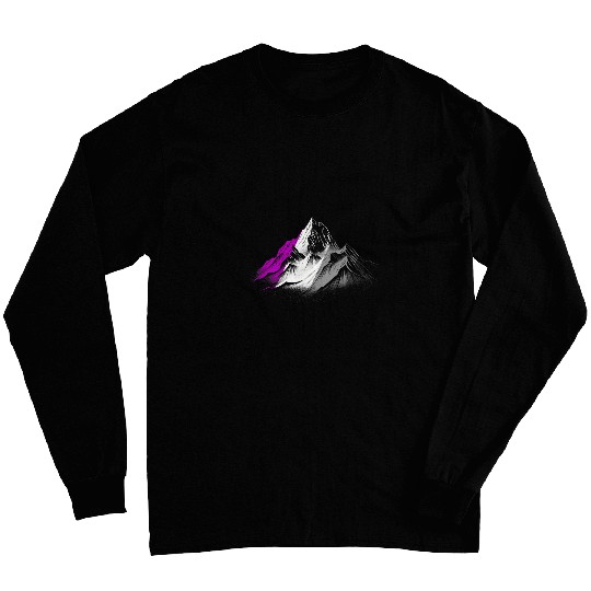 Subtle Asexual Pride Month Mountain Hiking Camping Ace Pride Long Sleeves