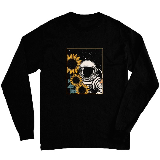 Discover Space Explorer Sunflowers Astronaut Long Sleeves