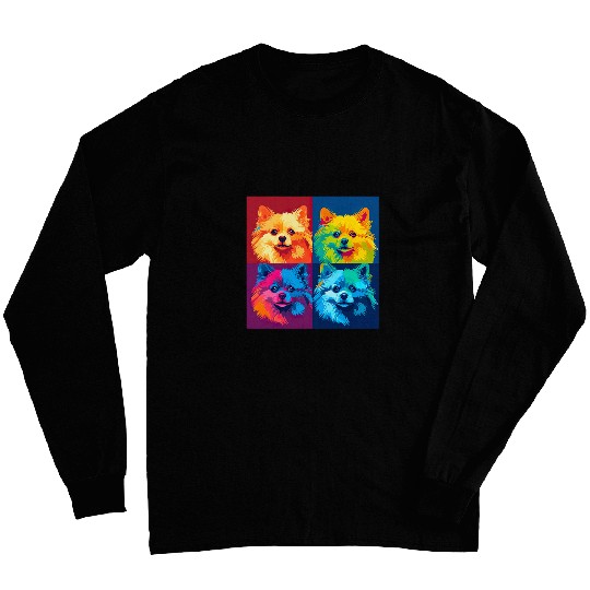 Pomeranian Dog Dog Breed Pop Art for a Pomeranian Lovers Long Sleeves