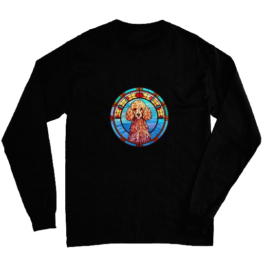 Poodle Dog Owner Stained Glass Full Face Art Long Sleeves