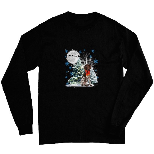German Shorthaired Pointer Under Moonlight Christmas Pajama Long Sleeves