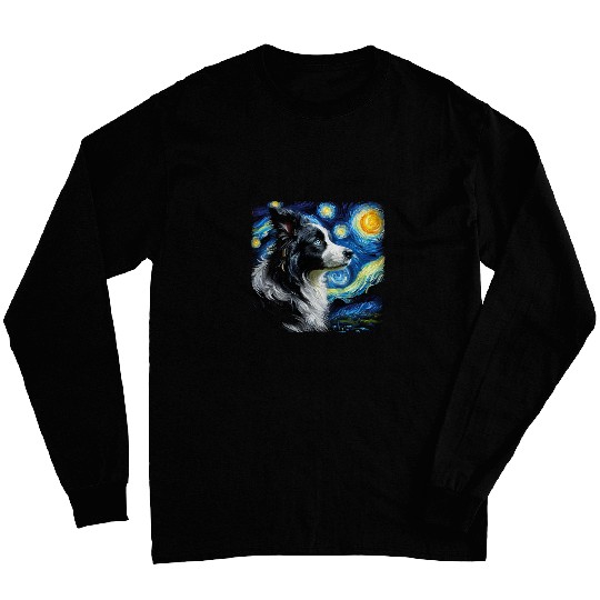 Stellar Canine Dreamscape Border Collie Starry Night 5 Long Sleeves