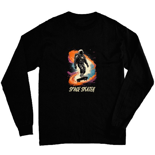 kater Skate Board Skateboarding Astronaut Ramp Trick Long Sleeves