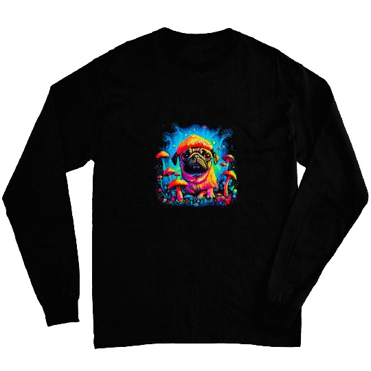 Pug Dog Mushroom Long Sleeves