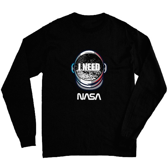 NASA I Need My Space Retro Moon Landing Astronaut Logo Long Sleeves