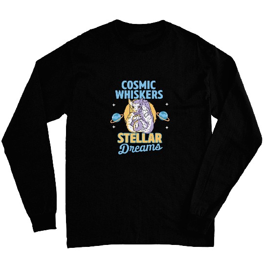 Space Astronaut Cat Lover Pet Owner Cosmic Spaceman Planet 21 Long Sleeves