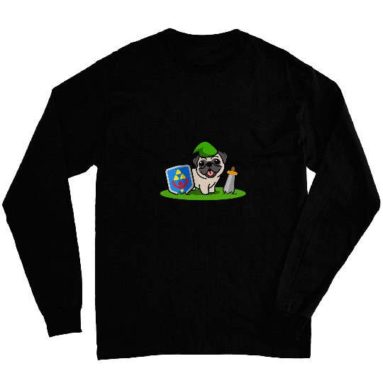 Video Games Pugs Funny Pug in Video Game for Gamers Long Sleeves
