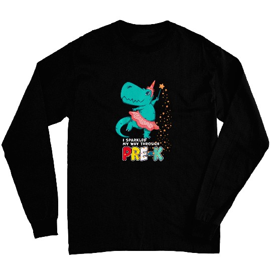 Kids Cute Magical Ballerina Dino Unicorns PreK Graduation Girls Long Sleeves