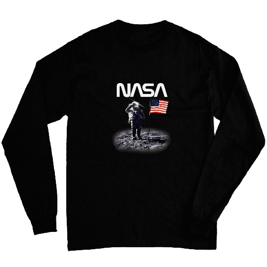 NASA Lunar Mission Retro vintages Astronaut Flag Americana Long Sleeves