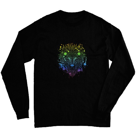 Lion Chief artistic wild animal modern art perspective 1 Long Sleeves