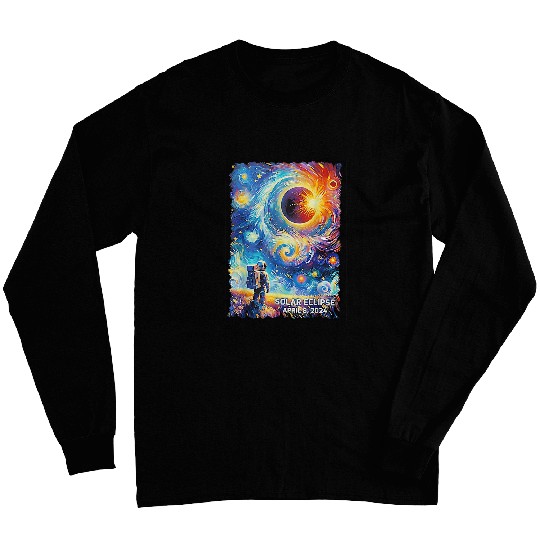 View Totality April 8 2024 Astronomy Astronaut Solar Eclipse Long Sleeves