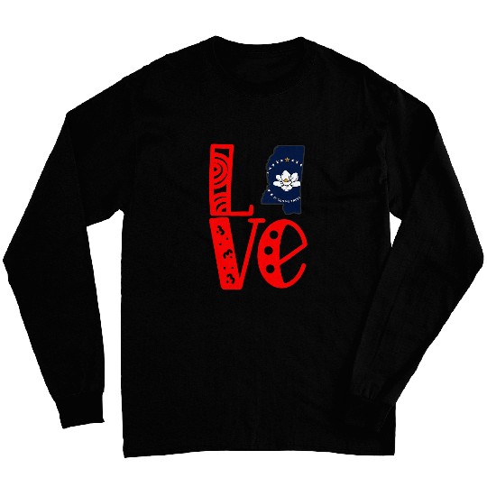 Love Mississippi in Art Block Letters Long Sleeves