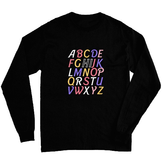 Back To School Hi Alphabet Letters Funny Pre K Kindergarten 8 Long Sleeves