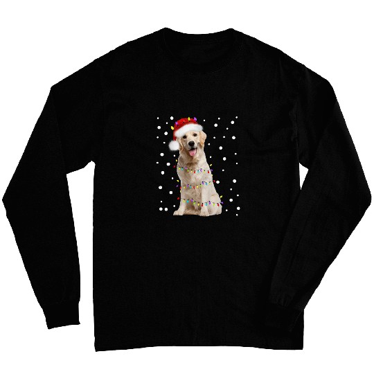 Labrador Lab Dog Santa Christmas Tree Lights Dog Lovers Long Sleeves