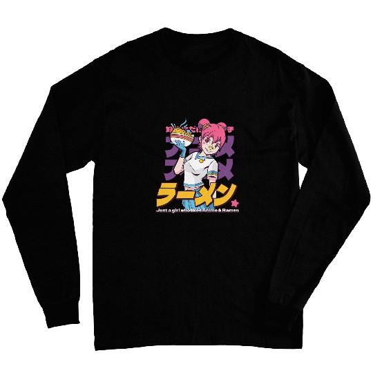 Just A Girl Who Likes Anime And Ramen Aesthetic Japan Long Sleeves