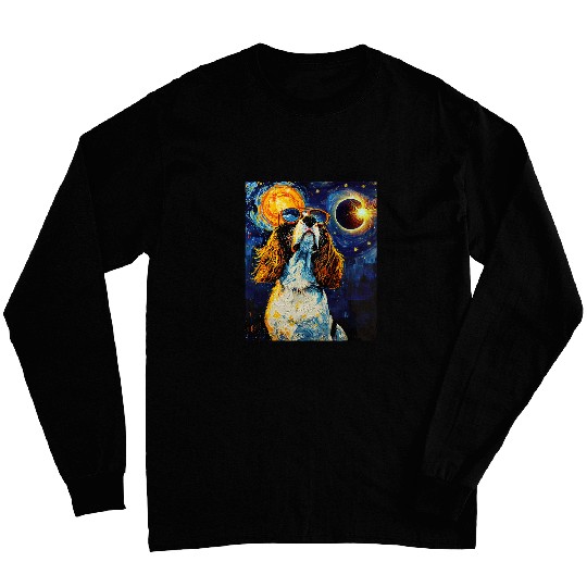 Total Solar Eclipse English Springer Spaniel Dog 5 Long Sleeves