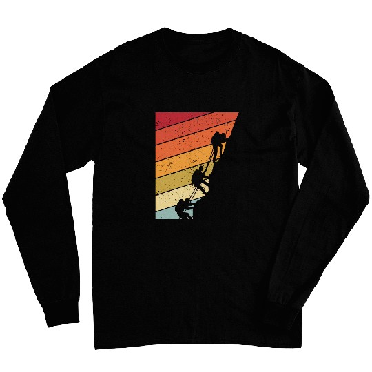 Mountain Climber Boulder Sports Hobby Retro Rock Climbing 8 Long Sleeves