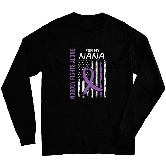 Purple Nana Epilepsy Awareness American Flag Family Gifts Long Sleeves
