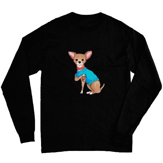Mothers Day gifts funny dog chihuahua i love mom tattoo Long Sleeves