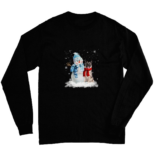 Norwegian Elkhound Dog Christmas Snowman Christmas Pajama Long Sleeves