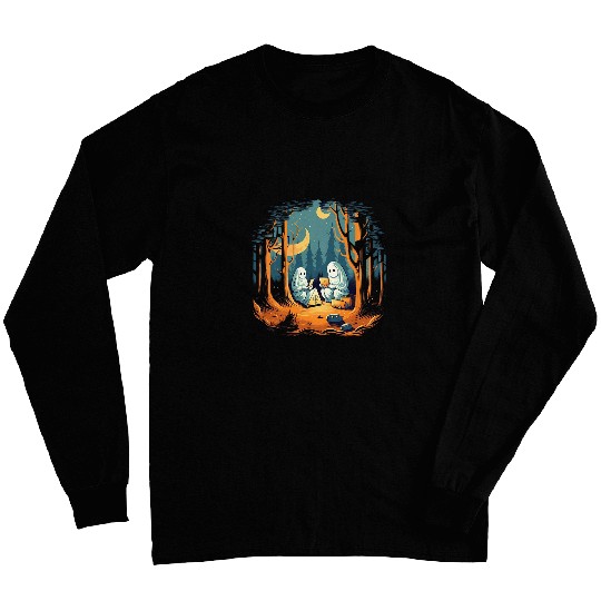 vintages ghosts Book Reading Camping Gothic Halloween Teachers Long Sleeves