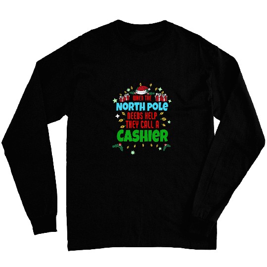 North Pole Helper Cashier Funny Cashier Christmas Long Sleeves