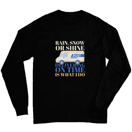 Mens Funny Postal Worker Post Service Mail Carrier Aesthetic Art Long Sleeves