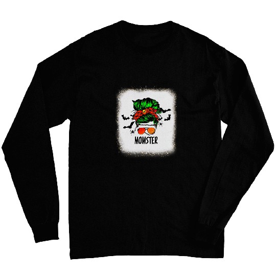 Momster Life Boy Girl Party Scary Horror Leopard Bleached 3 Long Sleeves