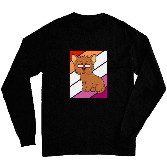 Yorkshire Terrier Pride Lesbian Flag LGBTQ Proud Ally Pride Long Sleeves