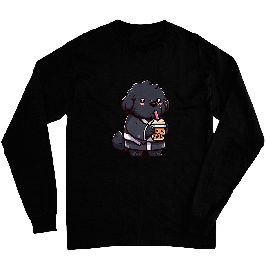 Newfoundland Dog Bubble Tea Funny Boba Long Sleeves