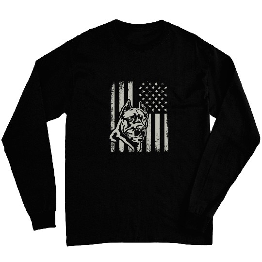 Proud Patriotic Cane Corso Owner Lover American Flag Long Sleeves