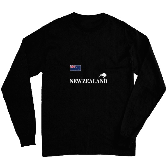 New Zealand Flag Kiwi Rugby Soccer Football Basketball Cheer Gift Long Sleeves