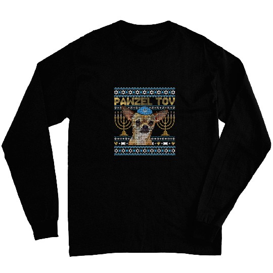Pawzel Tov Jewish Chihuahua Dog Funny Hanukkah Long Sleeves