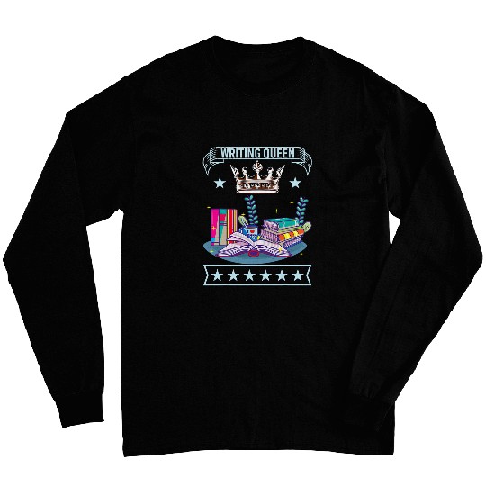 Writing Queen Book Author Writer 1 Long Sleeves