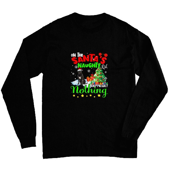 On Santa List And I Regret Nothing xmass Black Cane Corso Dog Long Sleeves