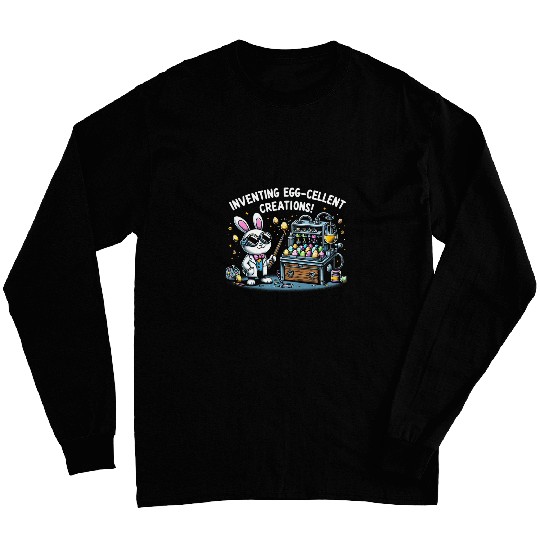 Easter Bunny Scientist Funny Easter Eggs Painting 1 Long Sleeves