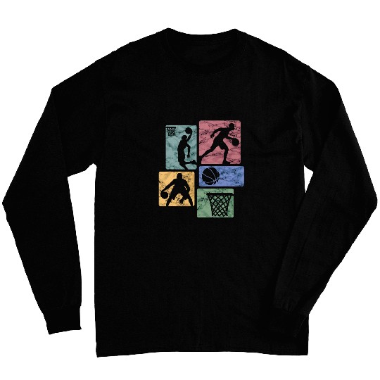Retro Basketball Fan Baller Player Coachs Hoop Long Sleeves