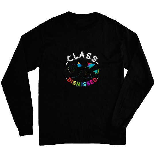 Happy Last Day Of School Student Paper Plane Class Dismissed Long Sleeves