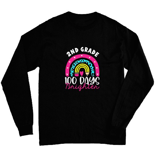 Rainbow 2nd Grade 100 Days Brighter Teacher Kid Costume Long Sleeves