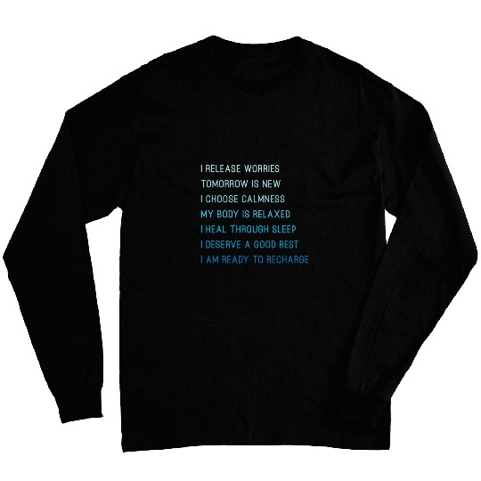 Bedtime Affirmations For Adults Sleep Deprived Airline Pilot Long Sleeves