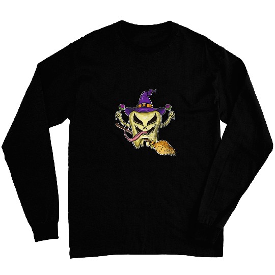 Witch Tooth Dental Assistant dentists Halloween Long Sleeves